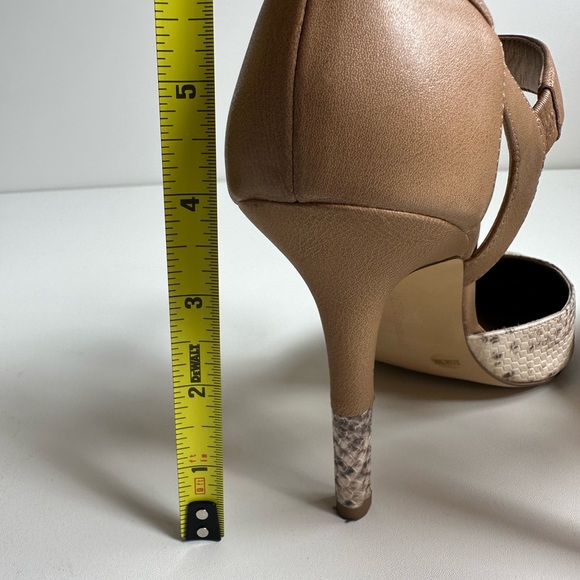 BCBGeneration PL-DALBY POINTED TOE PYTHON SKIN NUDE COLOR BLOCK STILETTO HEELS - Picture 4 of 5